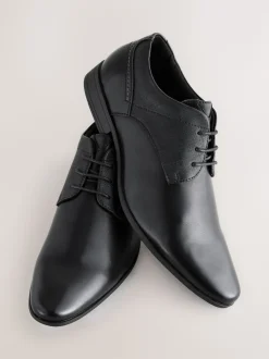 Noir - Coupe large - Chaussures Derby à lacets