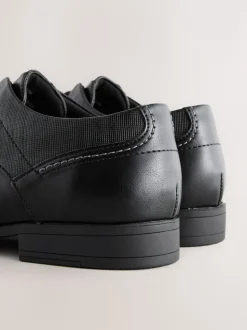 Noir - Coupe large - Chaussures Derby à lacets