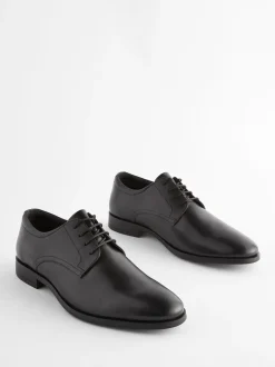 Noir - Coupe large - Derbys en cuir classiques