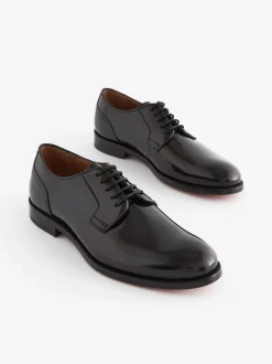Noir - Coupe large - Signature Leather Sole Derby Chaussures