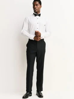 Noir - Coupe sur mesure - Pantalon de smoking texturé avec détail de ruban adhésif
