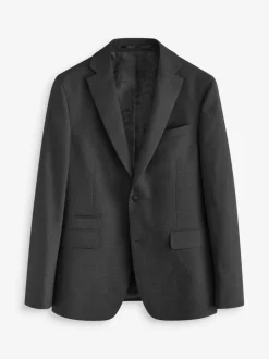 Noir - Coupe sur mesure - Veste de costume texturée en laine Blend