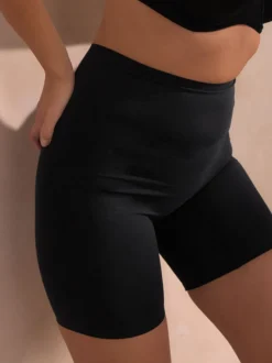 Noir - Culotte de coton mélangé de qualité supérieure avec contrôle de l'abdomen
