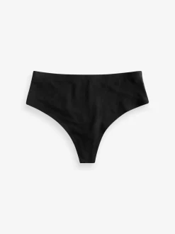 Noir - Culotte de coton mélangé de qualité supérieure avec contrôle de l'abdomen