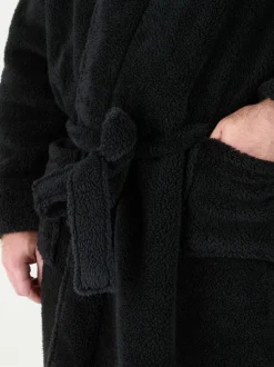 Noir - D555 Robe de chambre Newquay 1 super douce avec capuche