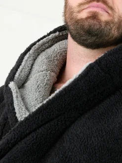 Noir - D555 Robe de chambre Newquay 1 super douce avec capuche