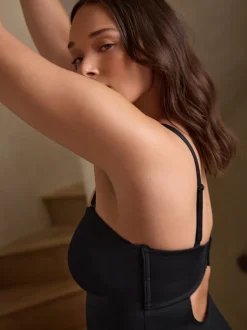 Noir - DD+ Minimising Bandeau Tummy Control Thigh Smoother