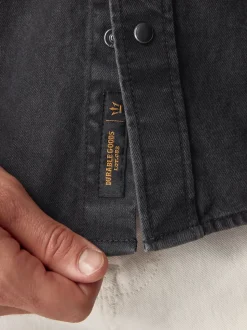 Noir - Denim Western 100% Cotton Manches longues Chemises