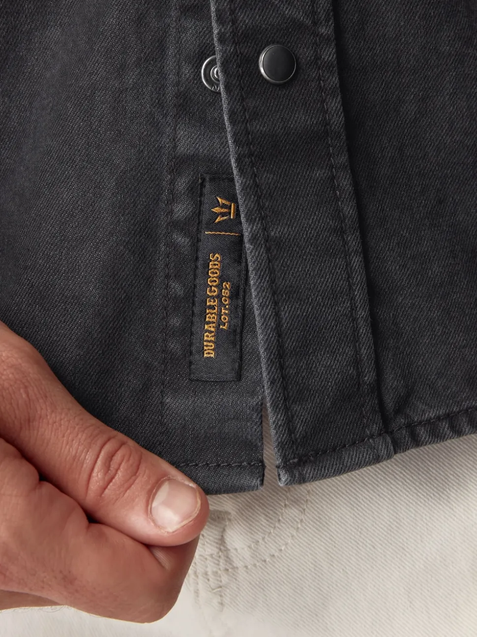 Noir - Denim Western 100% Cotton Manches longues Chemises