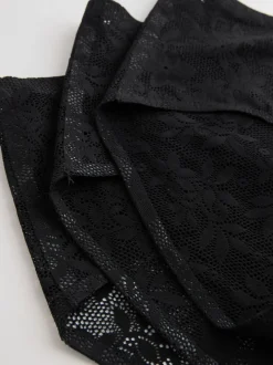 Noir - Dentelle sur l’ensemble Pas de VPL Slips 3 Lot