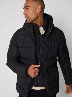 Noir - Doudoune double couche Threadbare imperméable à la douche