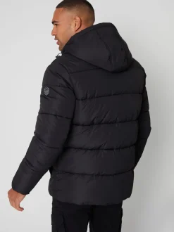 Noir - Doudoune double couche Threadbare imperméable à la douche