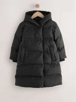 Noir - Doudoune imperméable doublée de fausse fourrure (3-16ans)