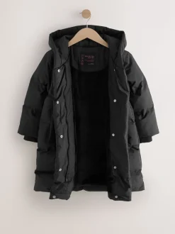 Noir - Doudoune imperméable doublée de fausse fourrure (3-16ans)