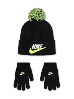 Noir - Ensemble bonnet et gants Nike Club en chenille
