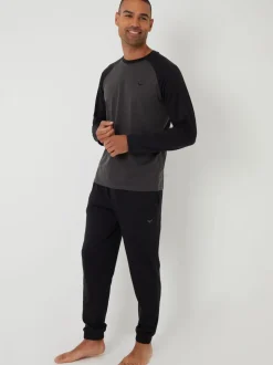 Noir - Ensemble pyjama Threadbare Blend manches longues