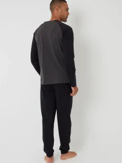 Noir - Ensemble pyjama Threadbare Blend manches longues