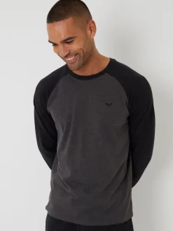 Noir - Ensemble pyjama Threadbare Blend manches longues