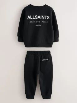 Noir - Ensemble smALLSAINTS Underground Sweat-shirt et Survêtement oversize pour jeunes Garçons