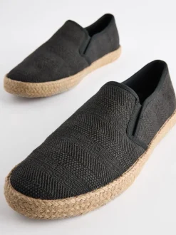 Noir - Espadrilles texturées