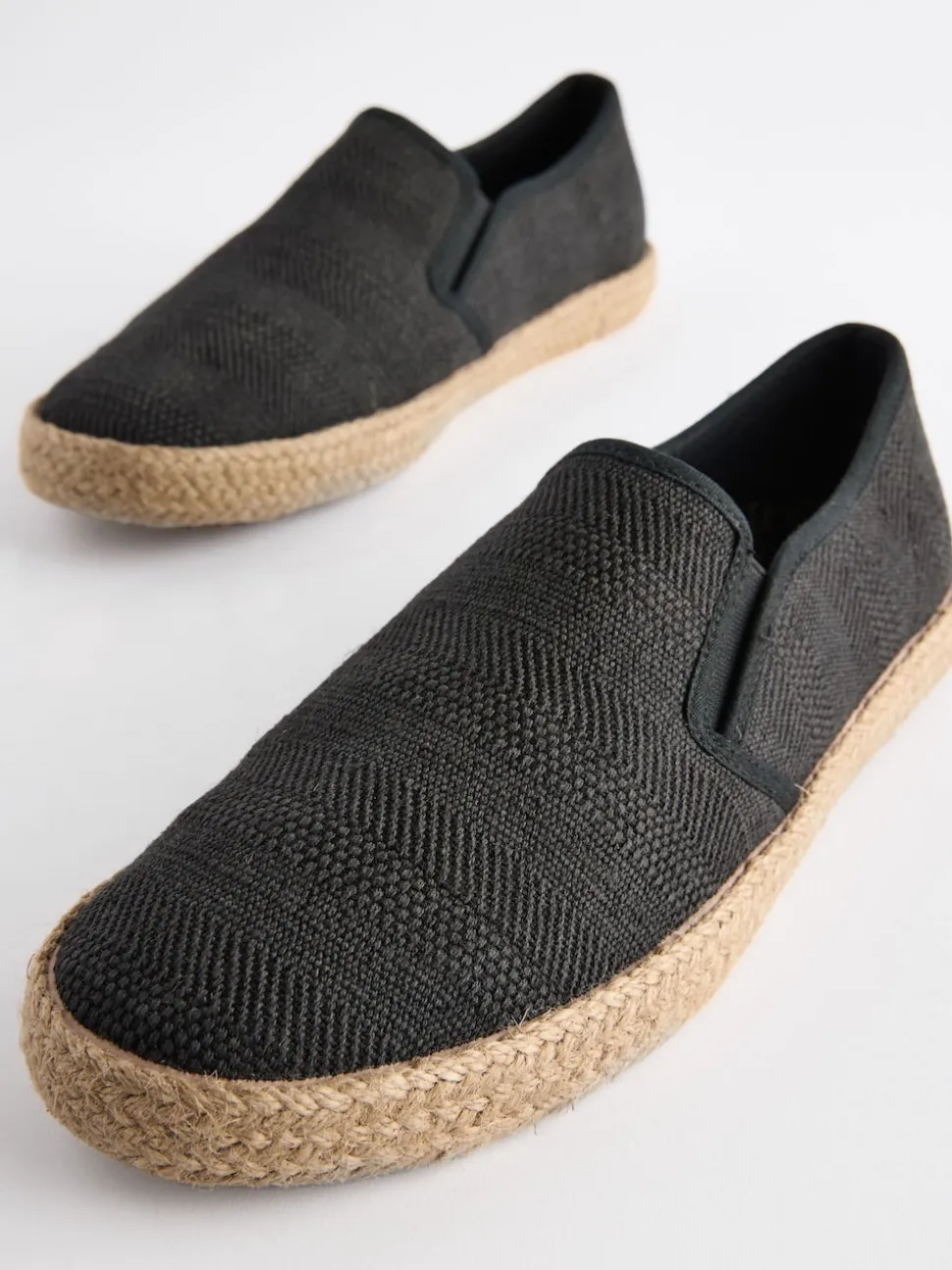 Noir - Espadrilles texturées