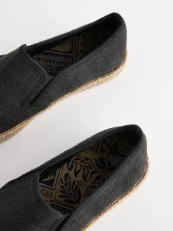 Noir - Espadrilles texturées