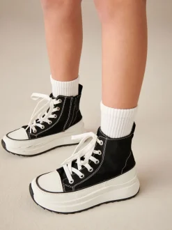 Noir - Extra Chunky Lace-Up With Zip Trainers