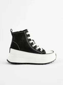 Noir - Extra Chunky Lace-Up With Zip Trainers