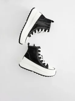 Noir - Extra Chunky Lace-Up With Zip Trainers