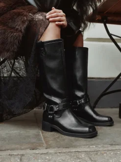 Noir - Forever Comfort® Bottes motardes à genoux