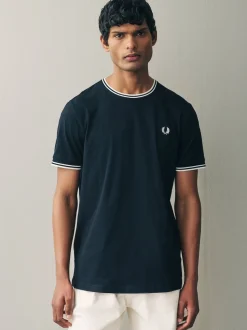 Noir - Fred Perry T-shirt à logo à deux pointes