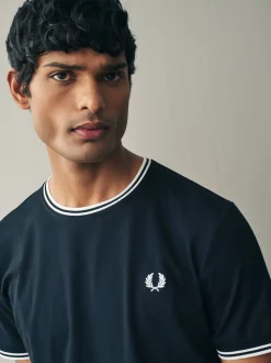 Noir - Fred Perry T-shirt à logo à deux pointes