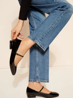 Noir - Friends Like These Ballerines Mary Jane en similicuir à bout rond