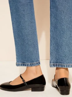 Noir - Friends Like These Ballerines Mary Jane en similicuir à bout rond