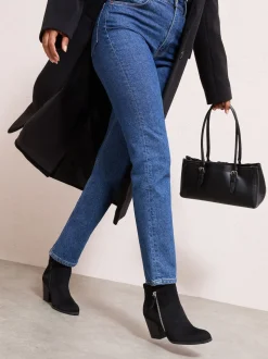 Noir - Friends Like These bottines cubaines en faux suède à talons empilés