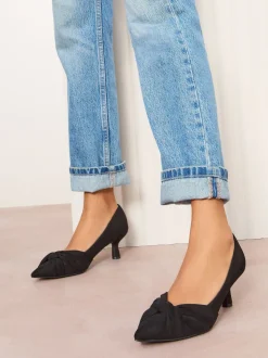 Noir - Friends Like These Courts en faux daim à talon chaton torsadé