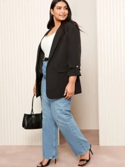 Noir - Friends Like These Bord à bord habillé Détail des manches Blazer