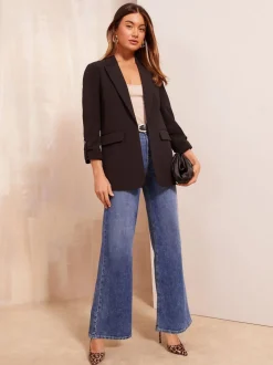 Noir - Friends Like These Bord à bord habillé Détail des manches Blazer