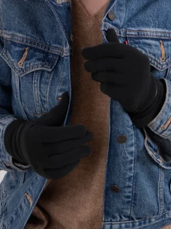 Noir - Gants d’hiver Totes Isotoner Smartouch thermiques pour femme avec détails de passepoil
