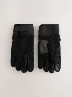 Noir - Gants en polaire Borg