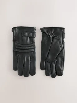 Noir - Gants motard en cuir