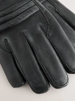 Noir - Gants motard en cuir
