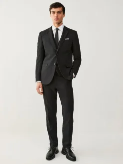 Noir - Gilet de costume essentiel à coupe régulière