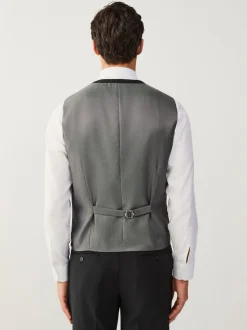 Noir - Gilet de costume essentiel à coupe régulière