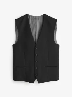 Noir - Gilet de costume essentiel à coupe régulière