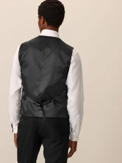 Noir - Gilet de costume texturé