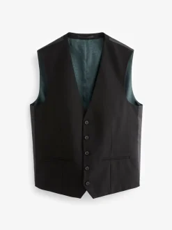 Noir - Gilet de costume texturé