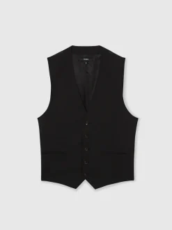 Noir - Gilet Reiss Promise habillé en laine Blend