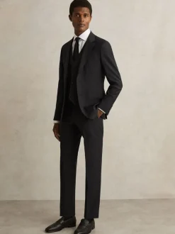 Noir - Gilet Reiss Promise habillé en laine Blend