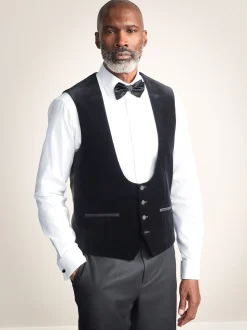 Noir - Gilet Signature Pontoglio en velours italien